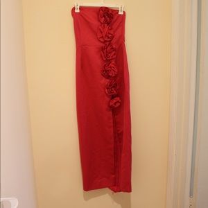 Pink prom dress with roses